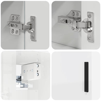 Badrumsmöbelset Väggmonterad 4 pcs Högglans Vit 61 x 35 x 64 cm