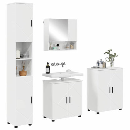 Badrumsmöbelset Väggmonterad 4 pcs Högglans Vit 61 x 35 x 64 cm