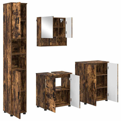 Badrumsmöbelset Väggmonterad 4 pcs Rökfärgad Ek 61 x 35 x 64 cm