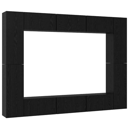 TV-bänkset 10 pcs Svart ek Medium 30.5 x 30 x 90 cm