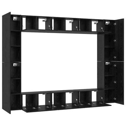 TV-bänkset 10 pcs Svart ek Medium 30.5 x 30 x 90 cm
