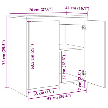 Skåp 3 pcs artisan ek 70 x 41 x 75 cm Konstruerat trä