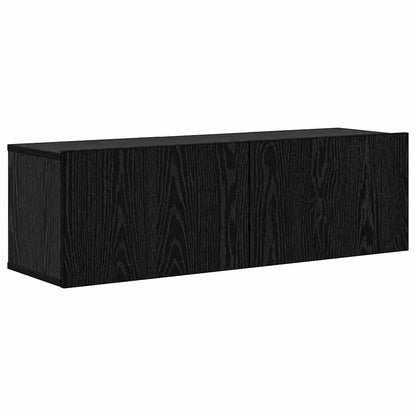 Vägg TV Skåp 4 pcs Svart ek 200 x 30 x 30 cm Träkomposit