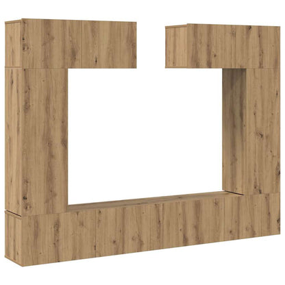 TV-skåpsset 6 pcs artisan ek 200 x 30 x 150 cm Konstruerat trä