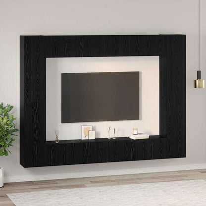 TV-bänkset 10 pcs Svart ek Medium 30.5 x 30 x 90 cm