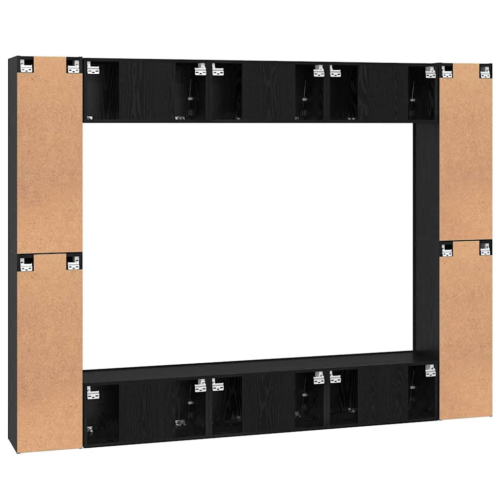 TV-bänkset 10 pcs Svart ek Medium 30.5 x 30 x 90 cm