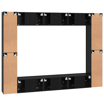 TV-bänkset 10 pcs Svart ek Medium 30.5 x 30 x 90 cm