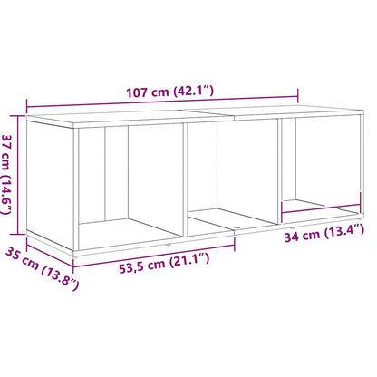 TV-skåp 3 pcs Svart 107 x 35 x 37 cm Konstruerat trä