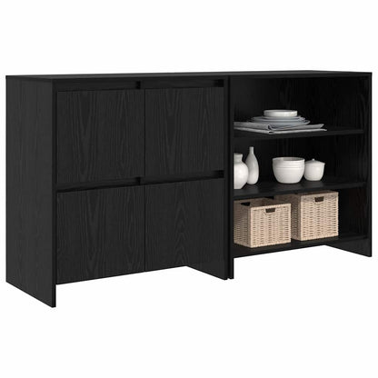 Skåp 2 pcs Svart ek 70 x 41 x 75 cm Konstruerat trä
