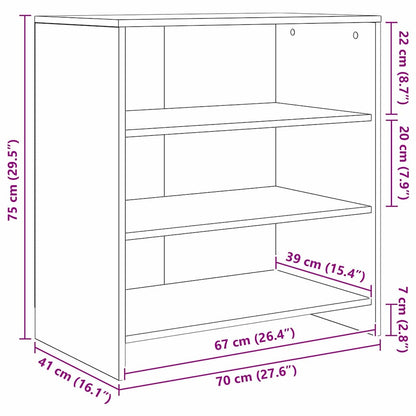 Skåp 2 pcs Svart ek 70 x 41 x 75 cm Konstruerat trä