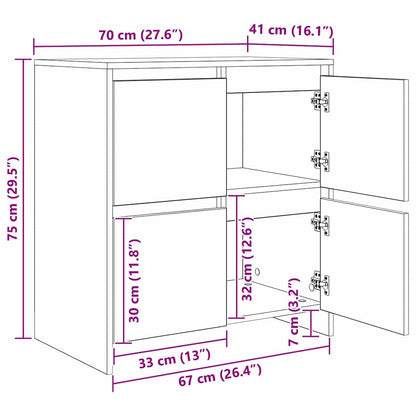 Skåp 2 pcs artisan ek 70 x 41 x 75 cm Konstruerat trä