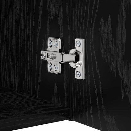 Vägg TV Skåp Väggmonterad 6 pcs Svart ek Konstruerat trä