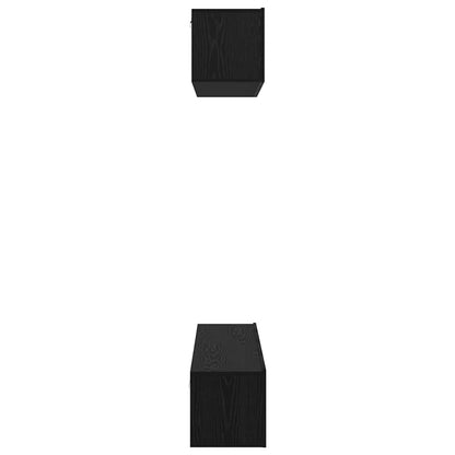 Vägg TV Skåp 4 pcs Svart Ek Small 80 x 30 x 30.5 cm