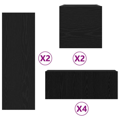 XXXXX TV-skåp 8 pcs Svart 80 x 30 x 30 cm