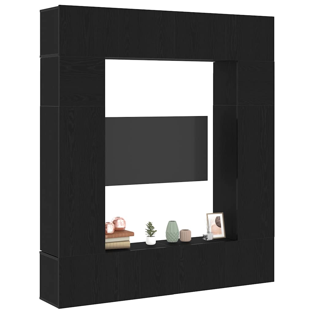 XXXXX TV-skåp 8 pcs Svart 80 x 30 x 30 cm