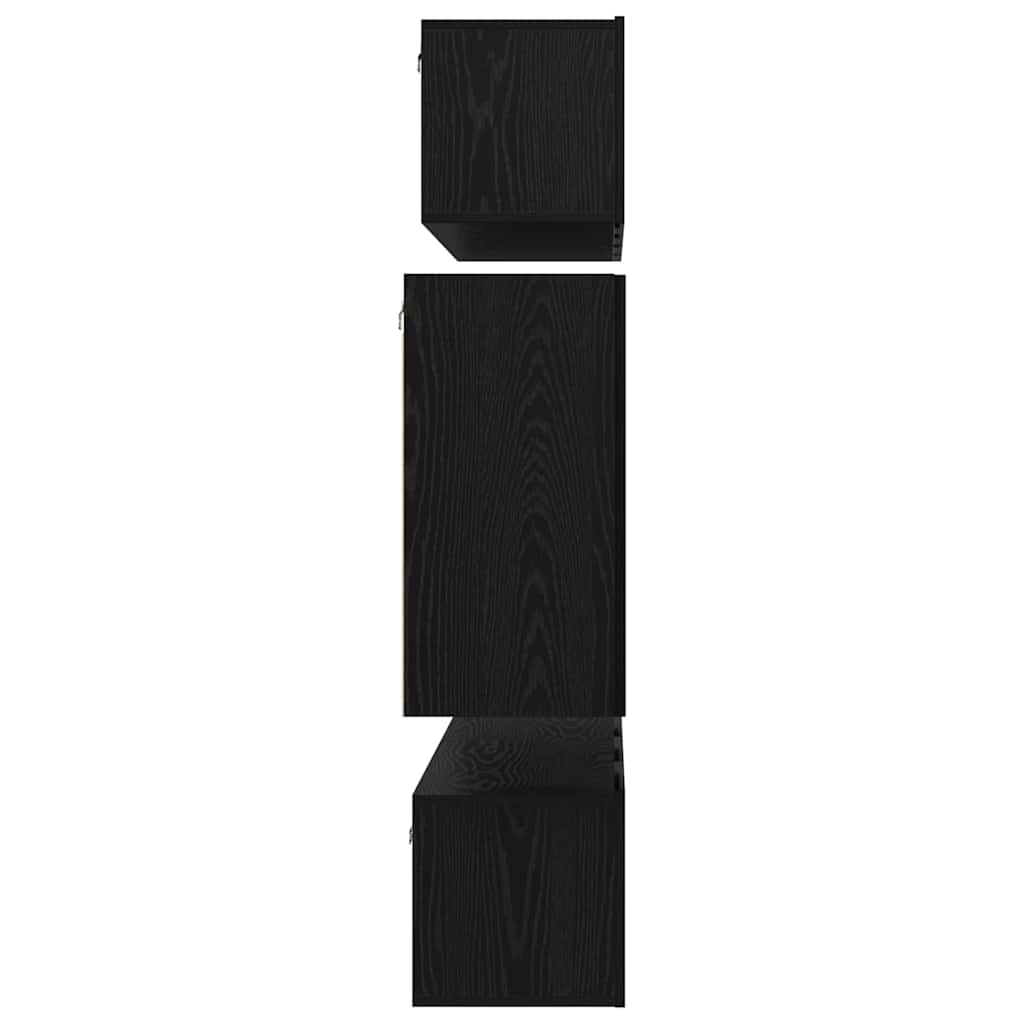 TV-skåpsset 6 pcs Svart ek 80 x 30 x 30 cm Konstruerat trä