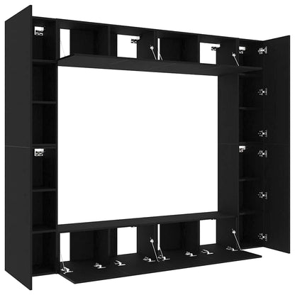 XXXXX TV-skåp 8 pcs Svart 221 x 30 x 180 cm