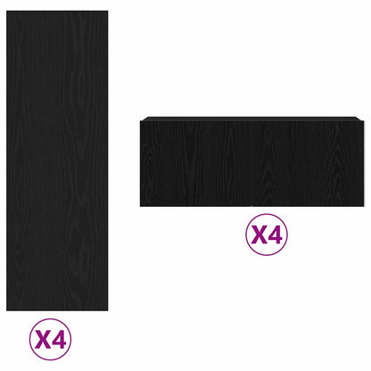 XXXXX TV-skåp 8 pcs Svart 221 x 30 x 180 cm