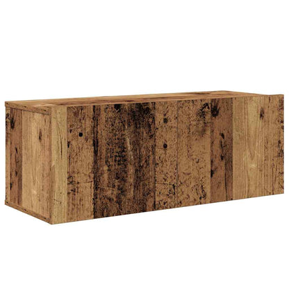 Vägg TV Skåp 4 pcs Gammalt trä 200 x 30 x 30 cm Träkomposit