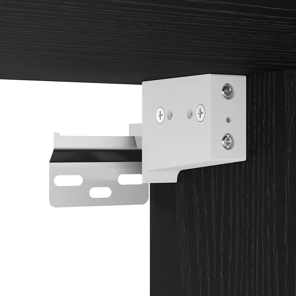 Vägg TV Skåp Väggmonterad 4 pcs Svart ek Konstruerat trä