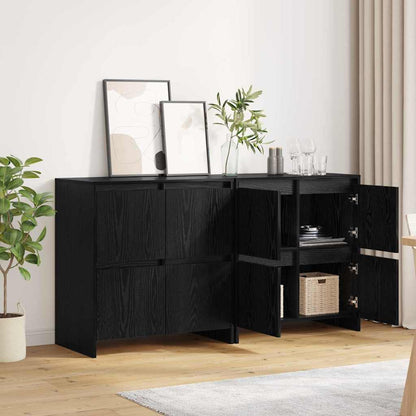 Skåp 2 pcs Svart ek 70 x 41 x 75 cm Konstruerat trä