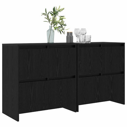 Skåp 2 pcs Svart ek 70 x 41 x 75 cm Konstruerat trä