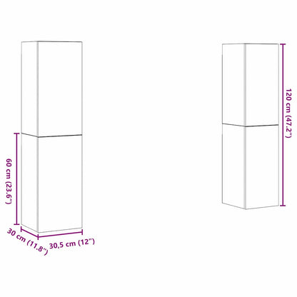 TV-skåpsset 4 pcs Gammalt trä 30.5 x 30 x 60 cm Konstruerat trä