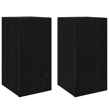 TV-skåpsset 4 pcs Svart ek 30.5 x 30 x 60 cm Konstruerat trä