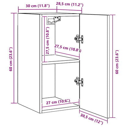 TV-skåpsset 4 pcs Svart ek 30.5 x 30 x 60 cm Konstruerat trä