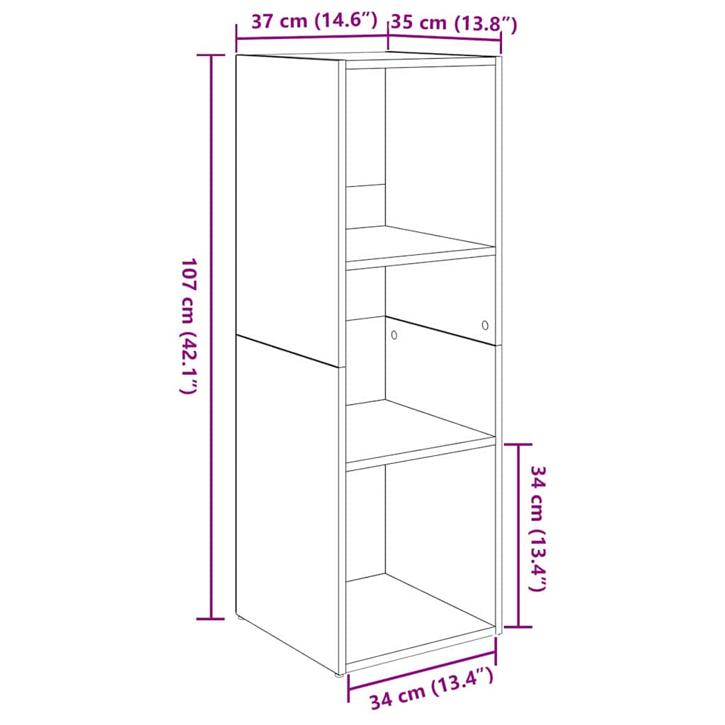 TV-skåp 4 pcs Svart ek 37 x 35 x 107.5 cm Träkomposit
