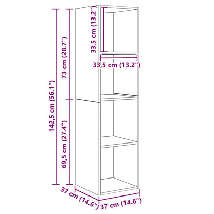 TV-skåp 2 pcs Brun 37 x 37 x 142.5 cm Konstruerat trä