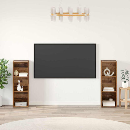 TV-bänkset 2 pcs Gammalt trä 107 x 35 x 37 cm Konstruerat trä