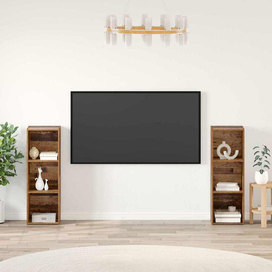 TV-bänkset 2 pcs Gammalt trä 107 x 35 x 37 cm Konstruerat trä