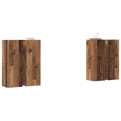 TV-skåpsset 4 pcs Gammalt trä 30.5 x 30 x 90 cm Konstruerat trä