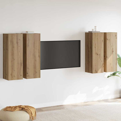 TV-skåpsset 4 pcs artisan ek 30.5 x 30 x 90 cm Konstruerat trä