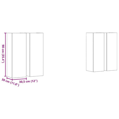 TV-skåpsset 4 pcs artisan ek 30.5 x 30 x 90 cm Konstruerat trä