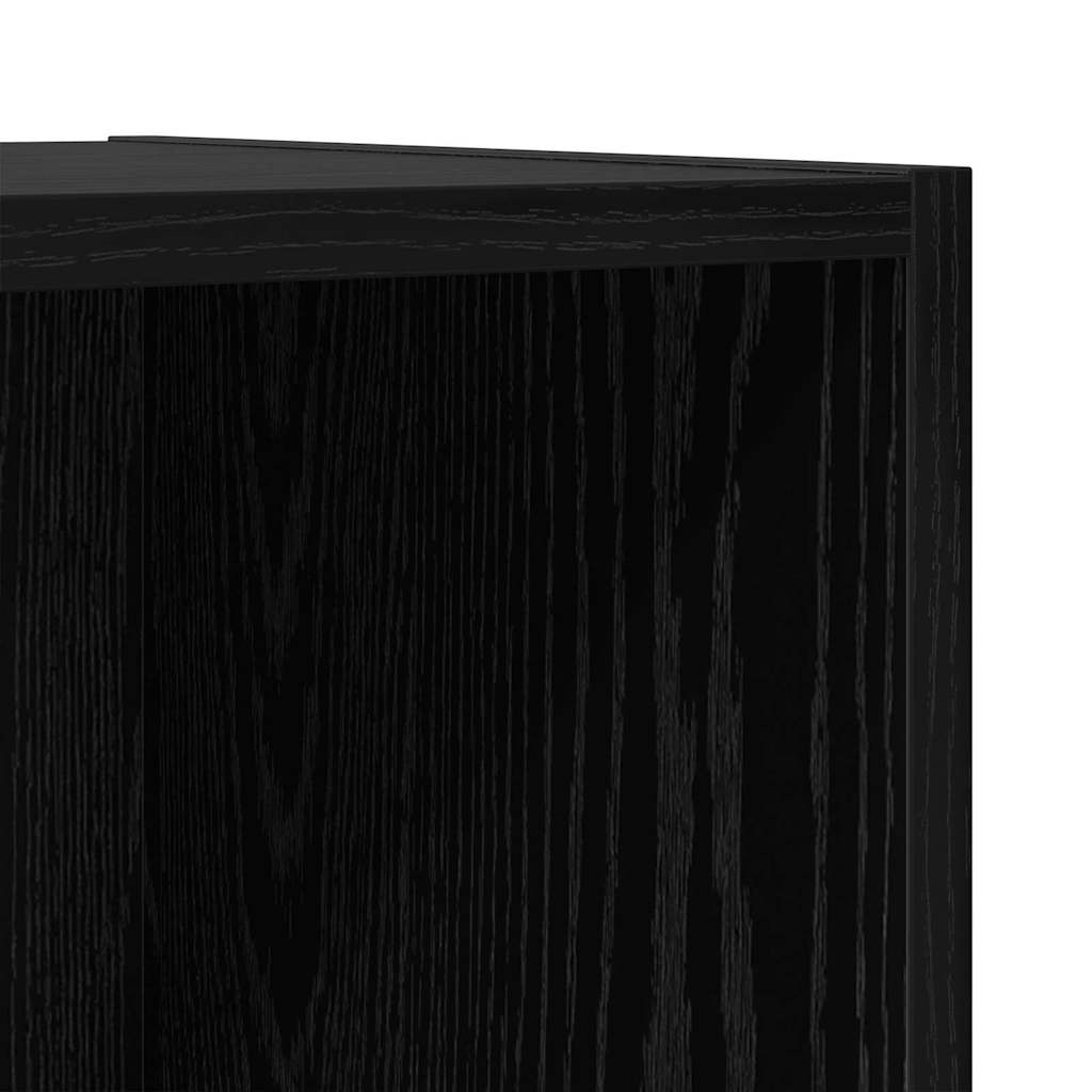 Väggmonterade TV-skåp 2 pcs Svart ek 37 x 37 x 107 cm