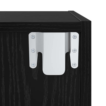 Väggmonterade TV-skåp 2 pcs Svart ek 37 x 37 x 107 cm