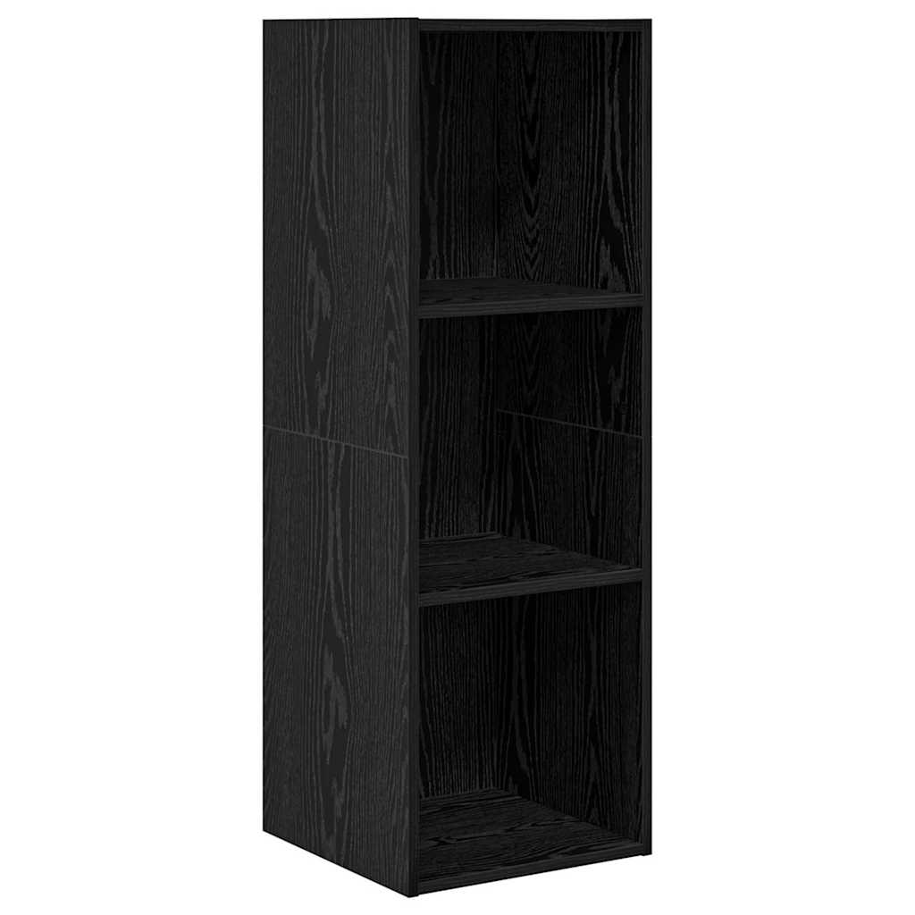 Väggmonterade TV-skåp 2 pcs Svart ek 37 x 37 x 107 cm