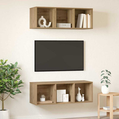 Väggmonterade TV-skåp 2 pcs artisan ek 37 x 37 x 107 cm