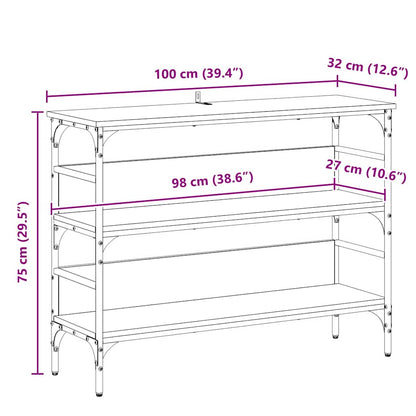 Avlastningsbord Konsollbord Åldrat Trä 100 x 32 x 75 cm