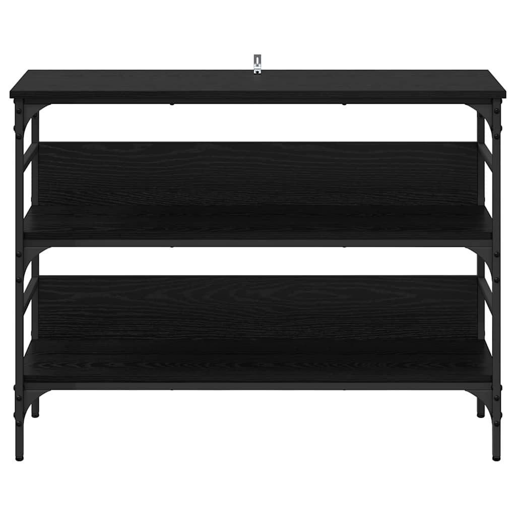 Avlastningsbord Konsollbord Svart Ek med hylla 100 x 32 x 75 cm