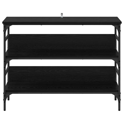 Avlastningsbord Konsollbord Svart Ek med hylla 100 x 32 x 75 cm