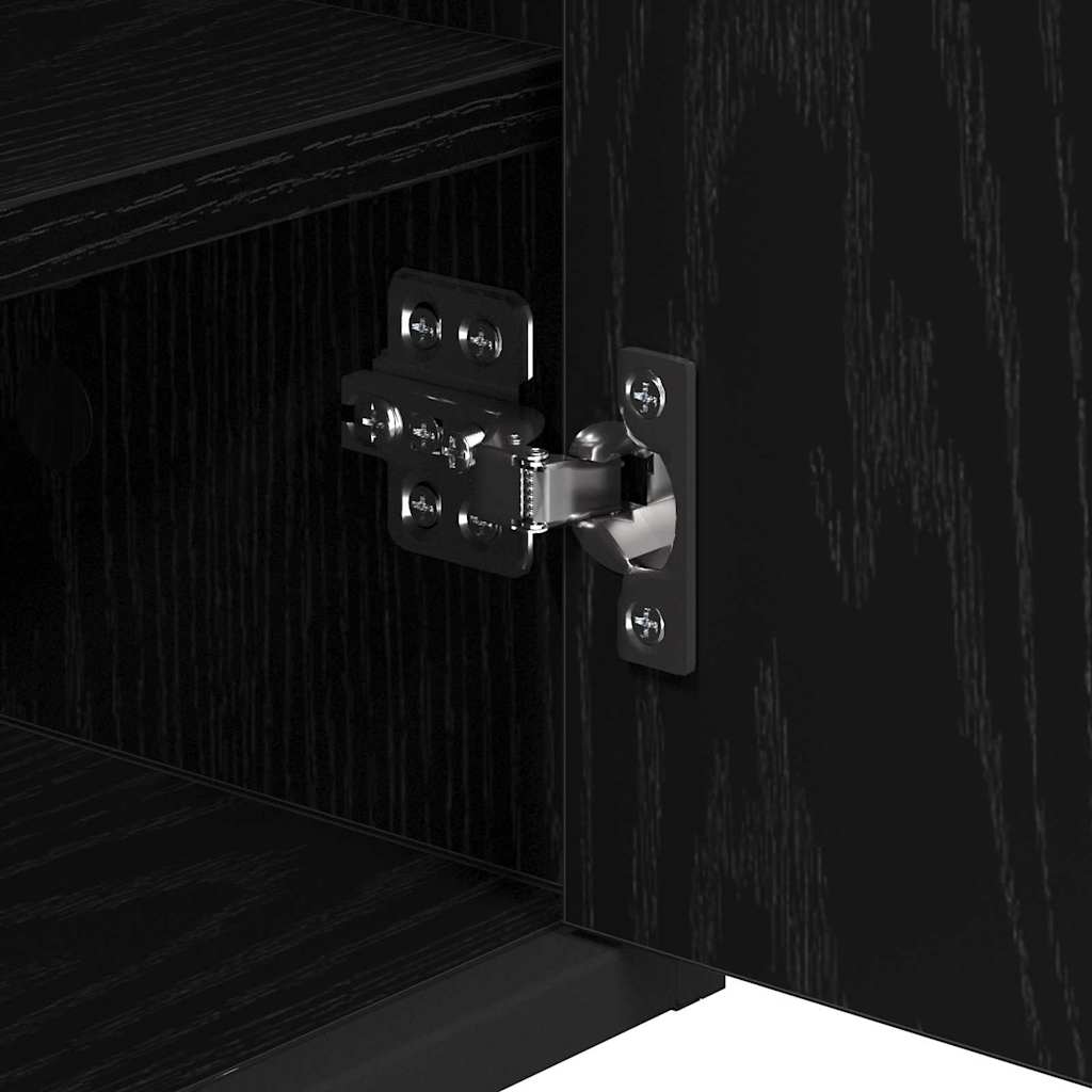 Badrumsspegel Spegelskåp Svart Ek 65 x 20 x 60 cm