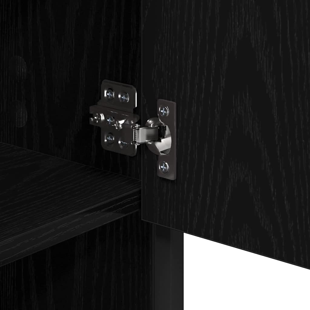 Badrumsspegel Spegelskåp Svart Ek 65 x 20 x 60 cm