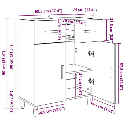 Skänk Artisan Ek med låda 34 x 69.5 x 89 cm