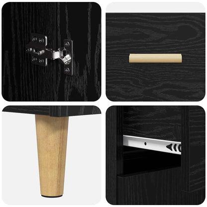 Skänk Svart Ek med låda 34 x 69.5 x 89 cm