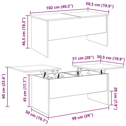 Soffbord Åldrat Trä 102 x 50.5 x 46.5 cm