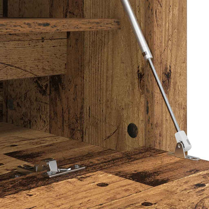 Skoställ Åldrat Trä Skoskåp med hylla 100 x 35 x 38 cm