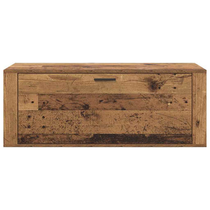 Skoställ Åldrat Trä Skoskåp med hylla 100 x 35 x 38 cm